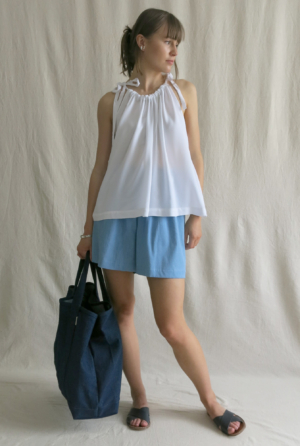 Blue chambray shorts